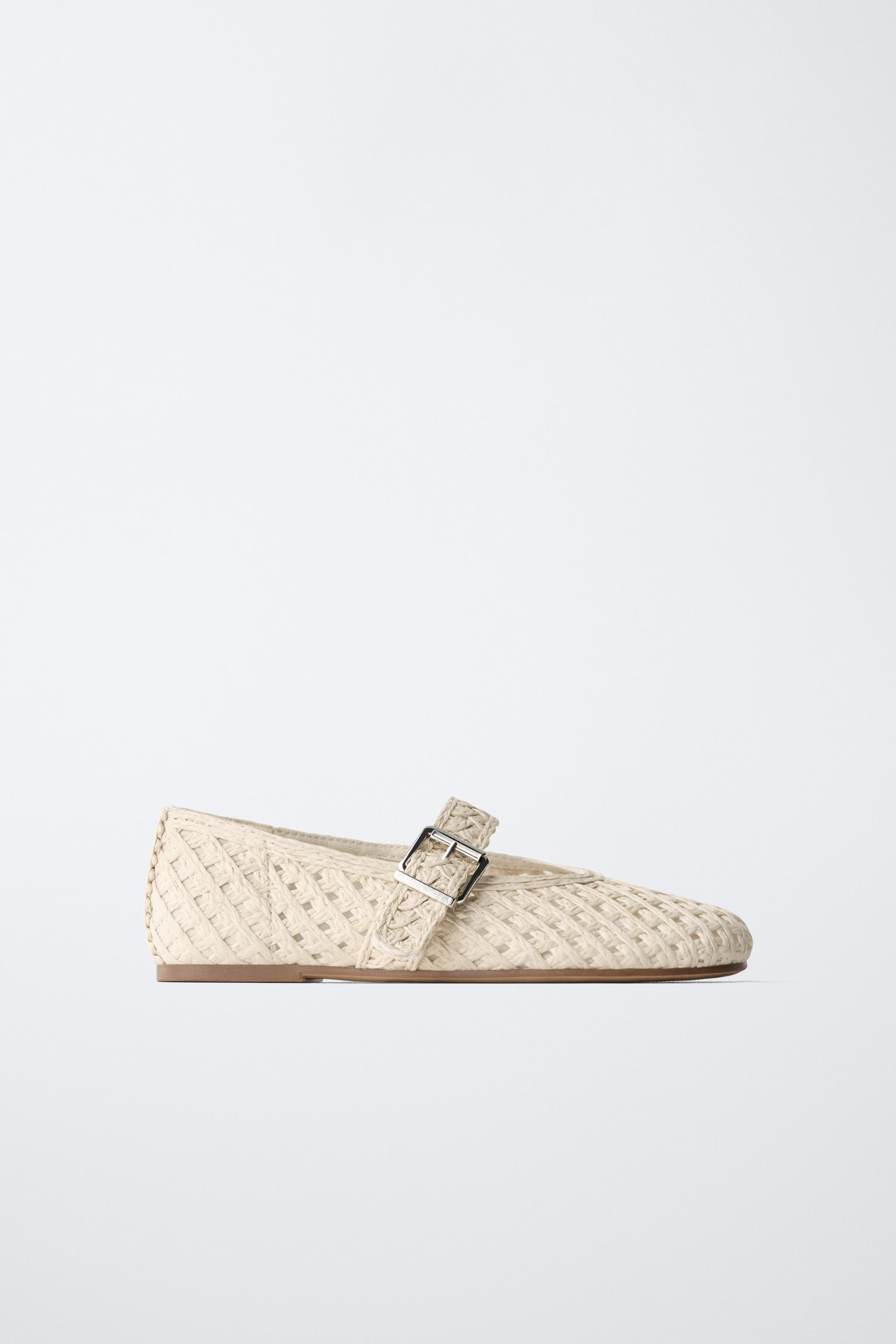 RAFFIA EFFECT BALLET FLATS